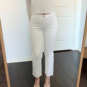J.Crew Mid-rise Cropped Demi-boot White Jean